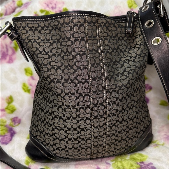 Coach Black Patterned Shoulder Crossbody Bag W/ Adjustable Strap - Picture 3 of 17